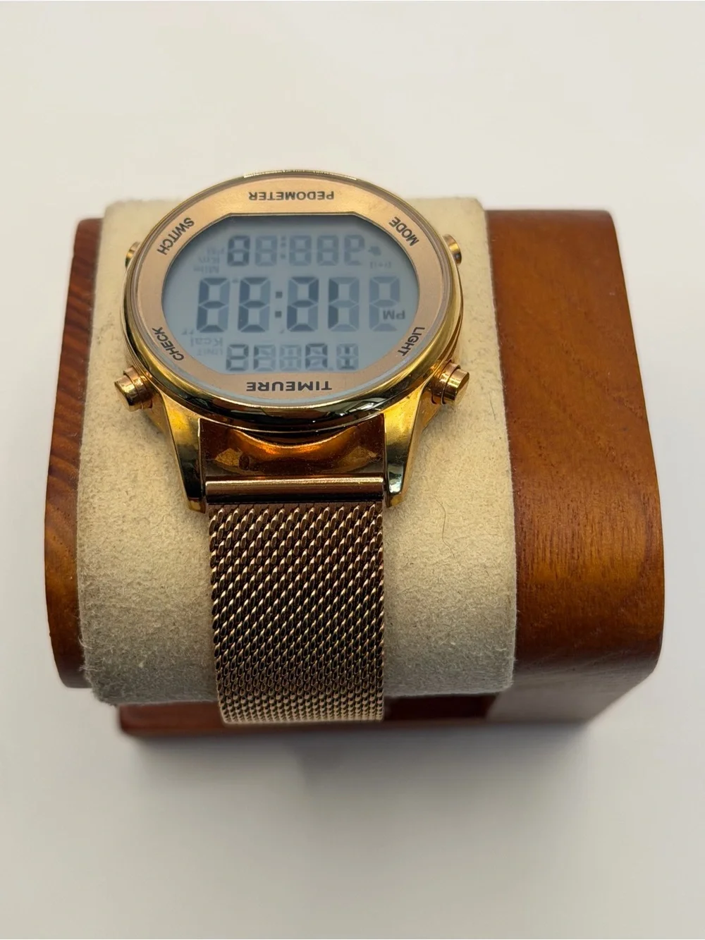 Timeure TU2401 Gold Pedometer Calories Mileage, Mesh Band